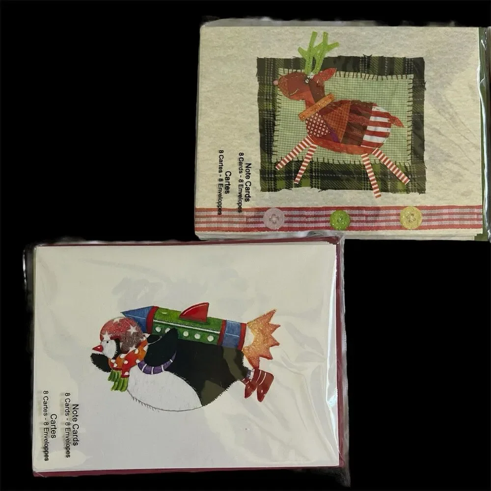 2009 Designer Christmas Note Cards Studio 18 Blank 2 packs 16 cards total NOS
